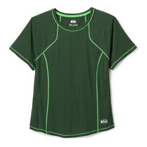 REI Co-op Swiftland High-Low-Hem Running Workout Tee Shirt in Cove Green - Large